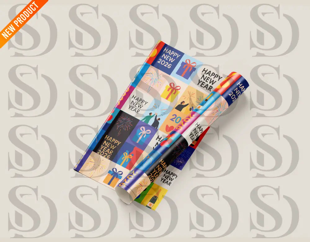 Happy New Year 2026 Celebration Block Pattern Seamless Pattern