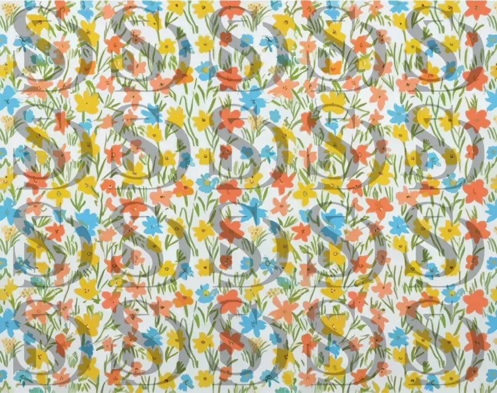 Seamless repeating summer floral pattern with colorful flowers