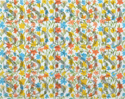 Seamless repeating summer floral pattern with colorful flowers
