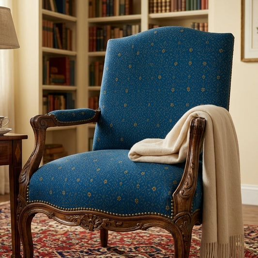 Regal Blue and Gold Floral Pattern