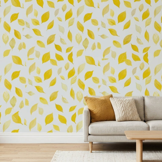Golden Autumn Breeze – Yellow Leaf Seamless Pattern