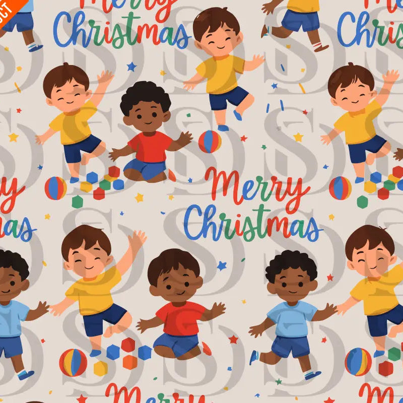 Kids Merry Christmas Playful Pattern Seamless Pattern