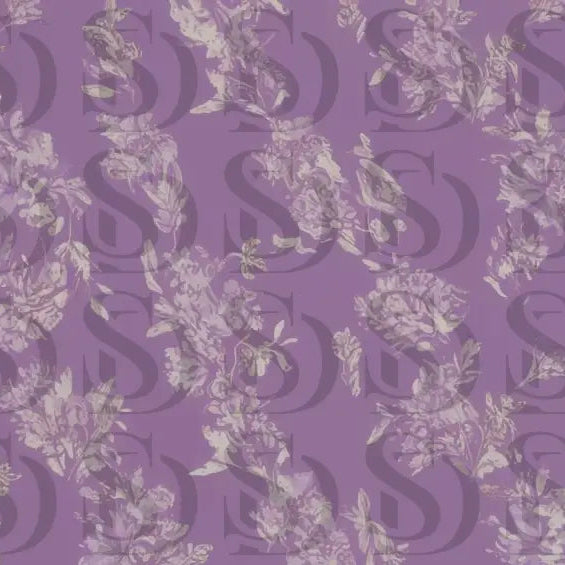 Alt Text: Seamless lavender floral pattern with delicate botanical motifs