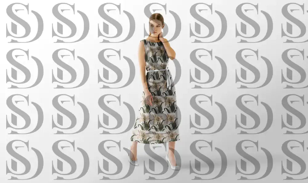 Botanical leaf pattern used on luxury bedding set mockup