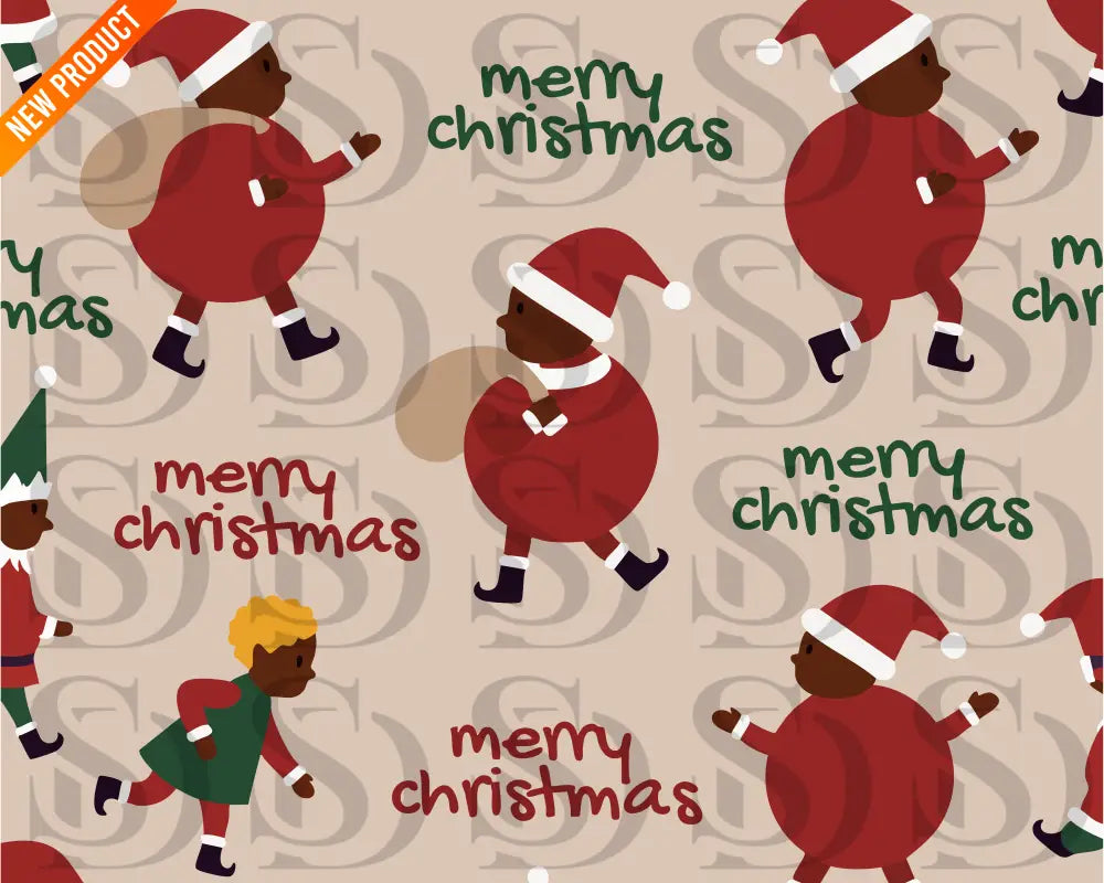 Merry Christmas Kids Characters Pattern Seamless Pattern
