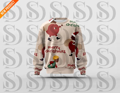 Merry Christmas Kids Characters Pattern Seamless Pattern