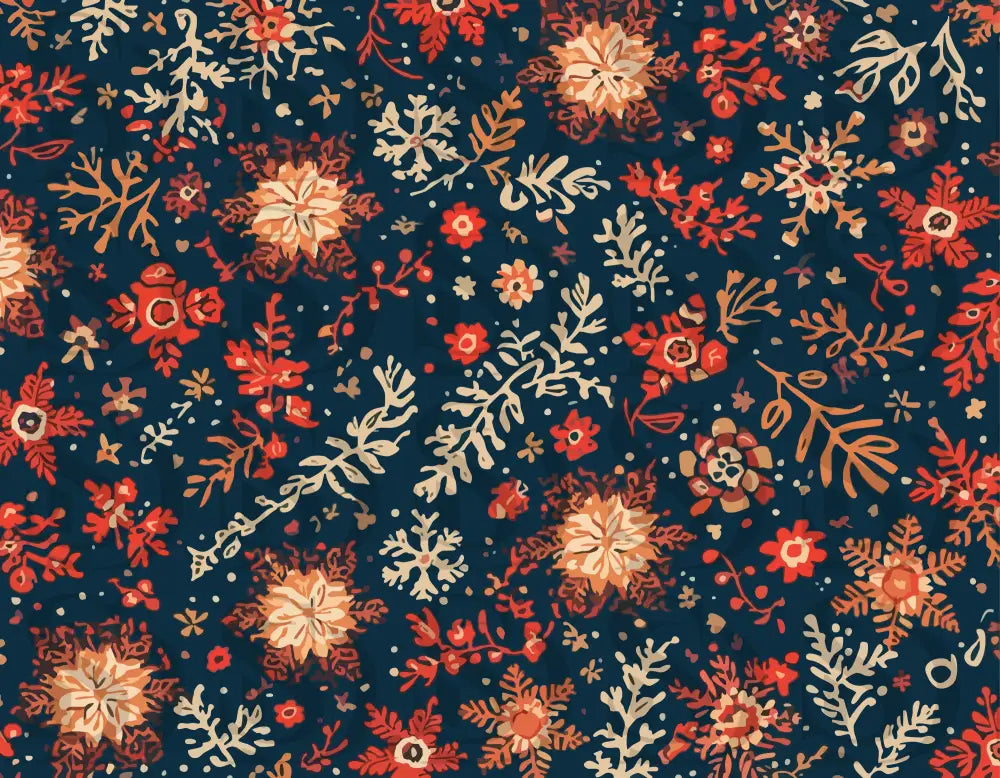 Midnight Ember Floral Pattern Seamless Pattern