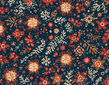 Midnight Ember Floral Pattern Seamless Pattern