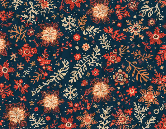 Midnight Ember Floral Pattern Seamless Pattern