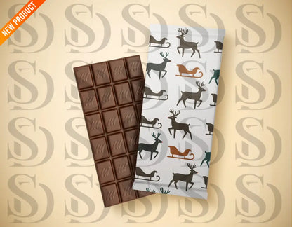 Minimal Reindeer & Sleigh Christmas Pattern Seamless Pattern