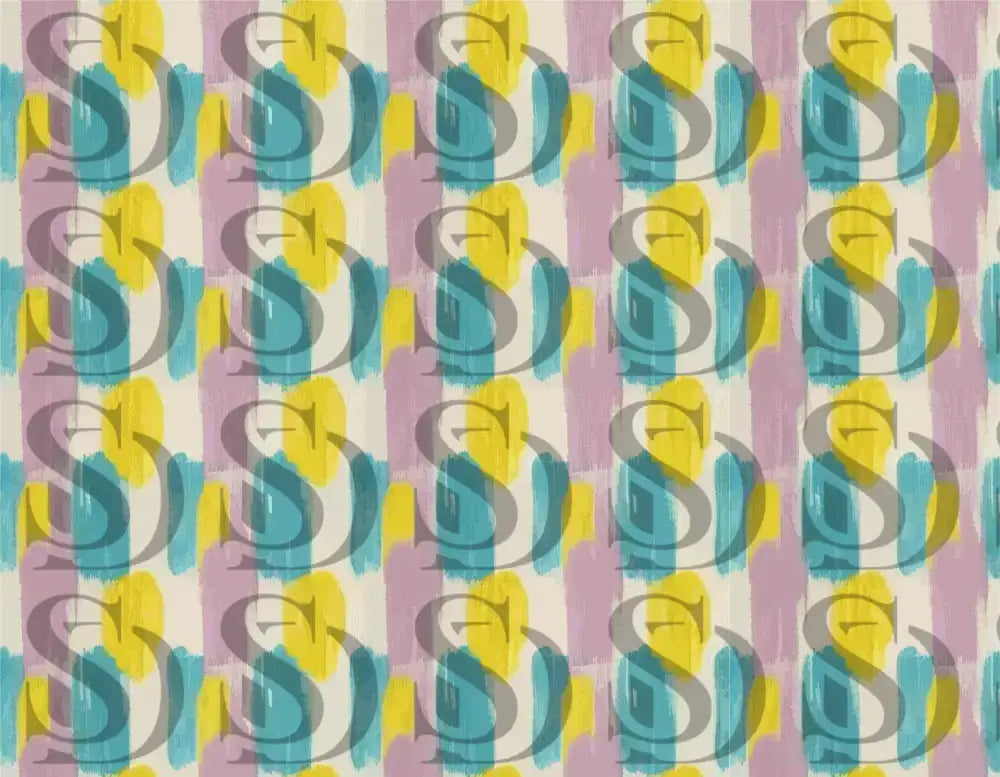 Soft pastel abstract brush pattern with yellow teal and lavender tones
