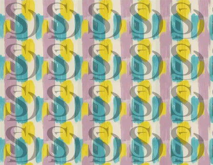 Soft pastel abstract brush pattern with yellow teal and lavender tones
