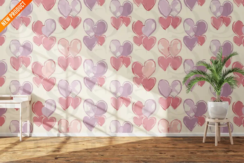 Pastel Heart Pattern Fabric