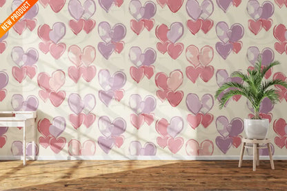 Pastel Heart Pattern Fabric