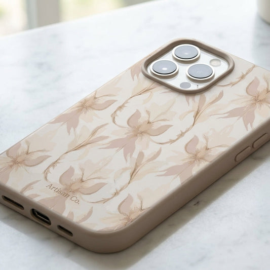 Ethereal Feather Bloom – Elegant Neutral Floral Seamless Pattern