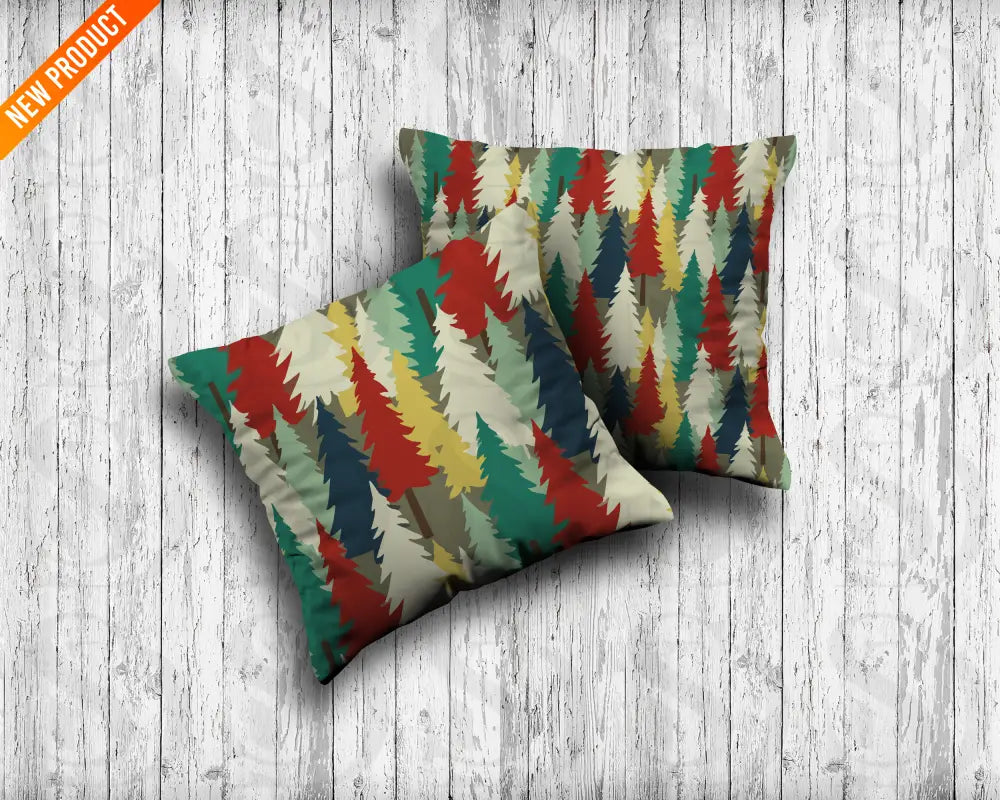 Retro Mid-Century Forest Trees Seamless Pattern Digital design