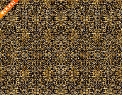 Seamless black and gold ornamental repeating pattern design