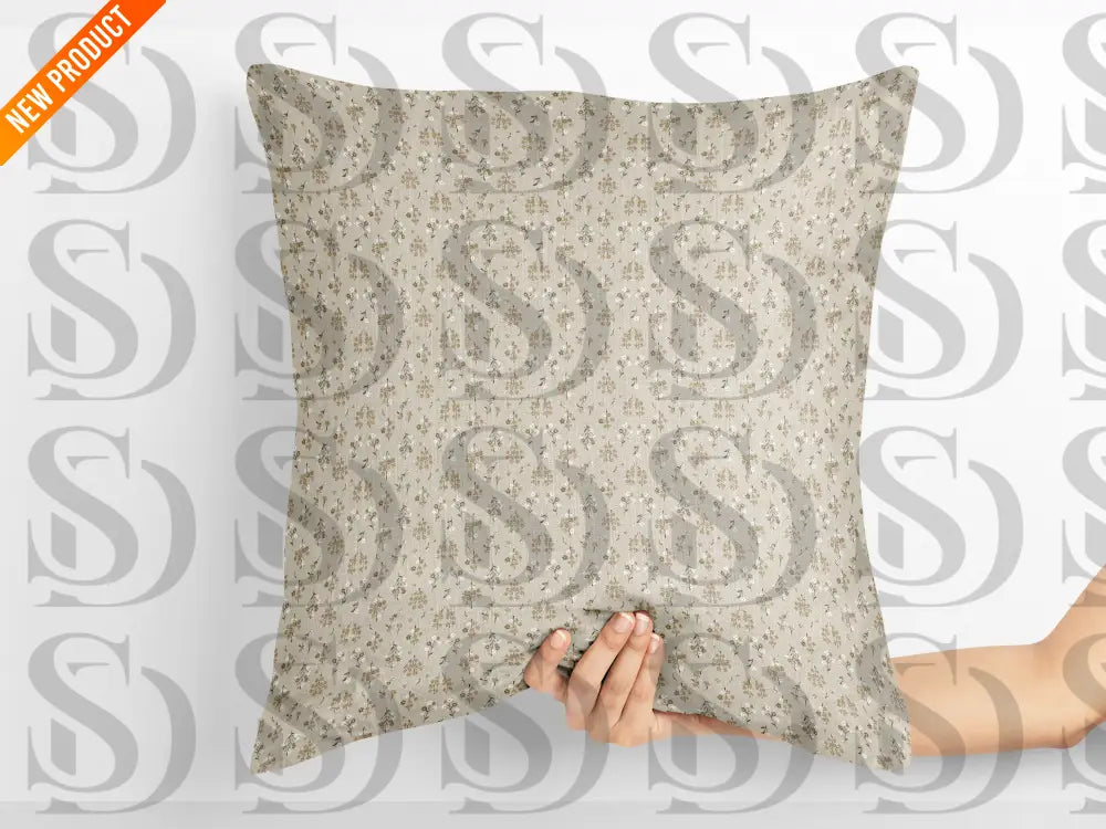 Decorative pillow featuring subtle neutral mini floral botanical print