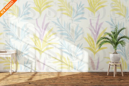 Soft Pastel Botanical Pattern Fabric