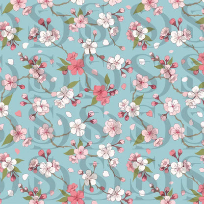 Spring Sakura Blossoms – Pastel Pink Cherry Floral Breeze Seamless Pattern Seamless Pattern