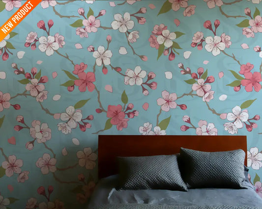 Spring Sakura Blossoms – Pastel Pink Cherry Floral Breeze Seamless Pattern Seamless Pattern