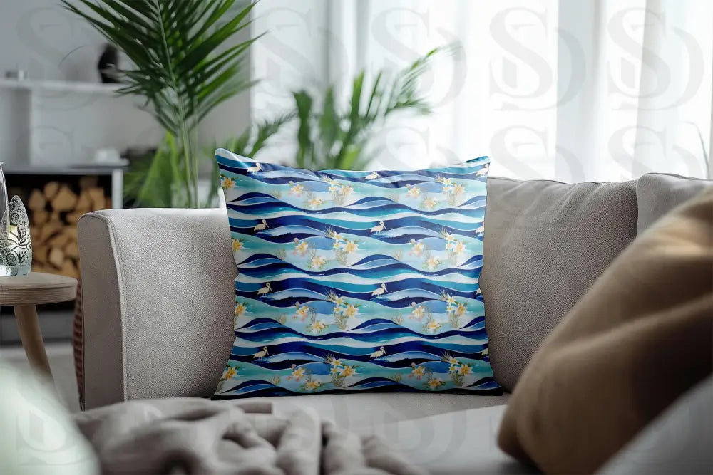 Tropical Waves & Flamingos Fabric