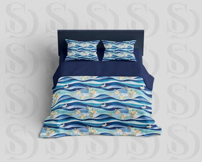 Tropical Waves & Flamingos Fabric