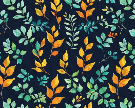 Vibrant Autumn and Spring Foliage Pattern Digital Desing