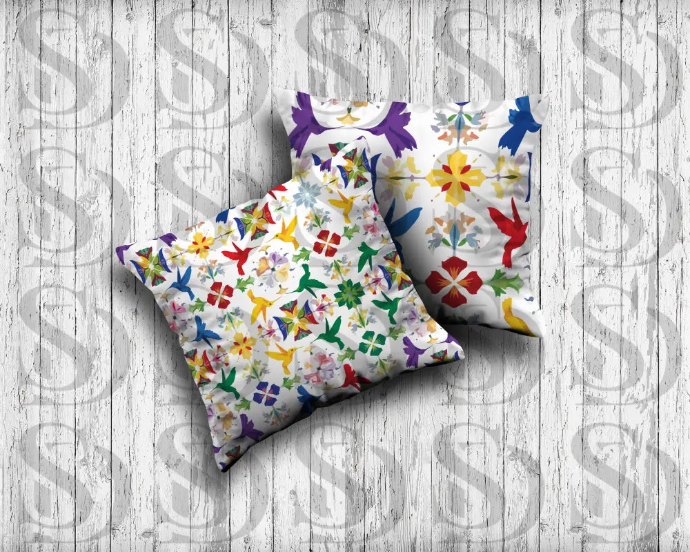 Vibrant Hummingbird Garden – Multicolor Botanical Kaleidoscope Seamless Pattern Seamless Pattern