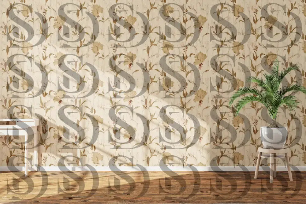 Vintage botanical elegance subtle floral wallpaper pattern in modern interior