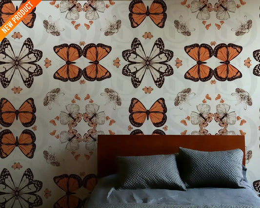 Vintage Monarch Butterfly Seamless Pattern Tile Digital Pattern