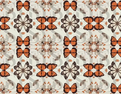Vintage Monarch Butterfly Seamless Pattern Tile Digital Pattern