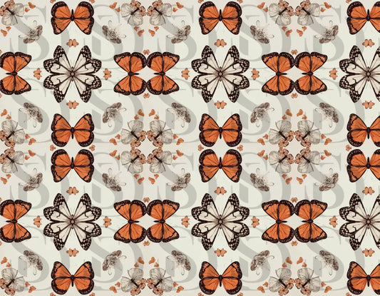 Vintage Monarch Butterfly Seamless Pattern Tile Digital Pattern