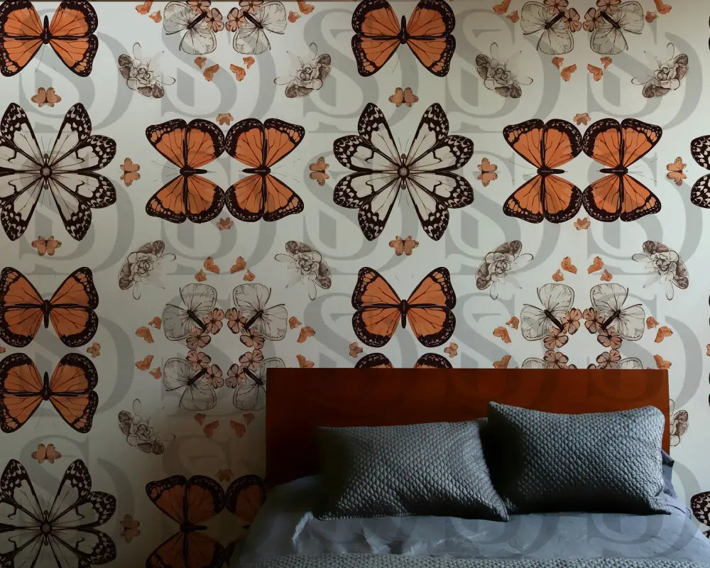 Vintage Monarch Butterfly Seamless Pattern Tile Digital Pattern