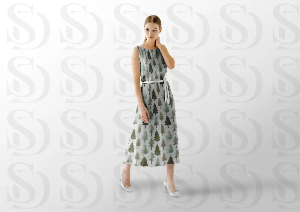 Whimsical Water color Pine Tree Pattern Digital design