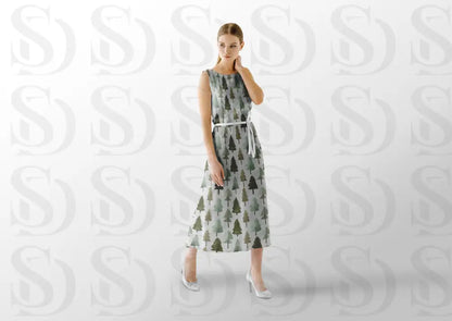 Whimsical Water color Pine Tree Pattern Digital design