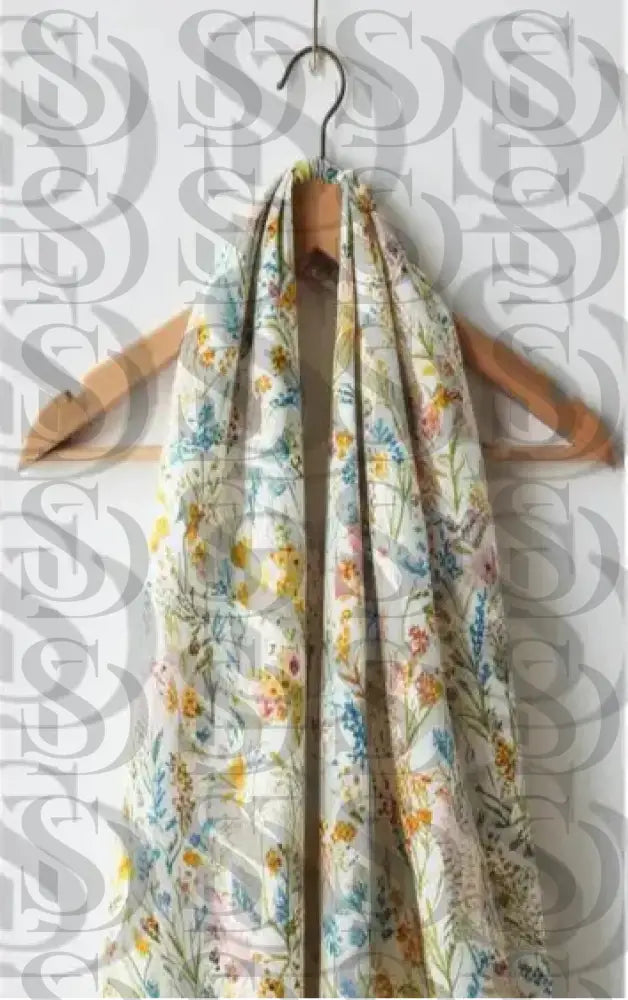 Seamless wildflower meadow pattern with delicate botanical illustrations
